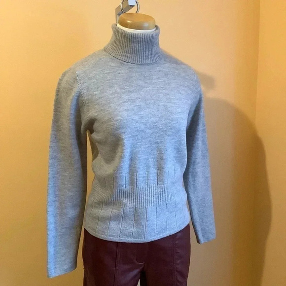 MERCER & MADISON Gray Merino Wool Knit Turtleneck Size M - Picture 3 of 12